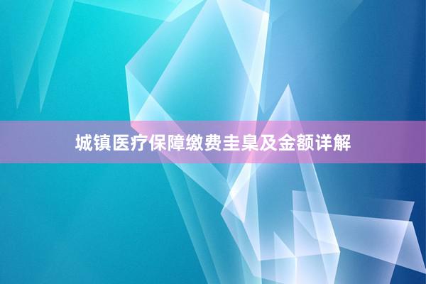 城镇医疗保障缴费圭臬及金额详解